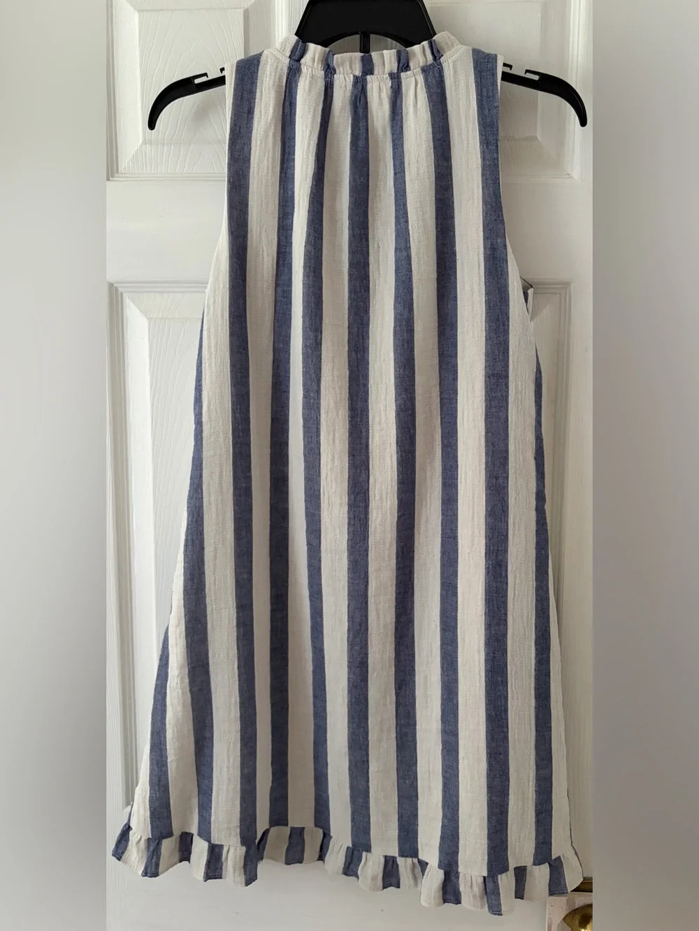 Altar'd State Blue and White Striped Embroidered Tassel Shift Dress - Picture 4 of 4